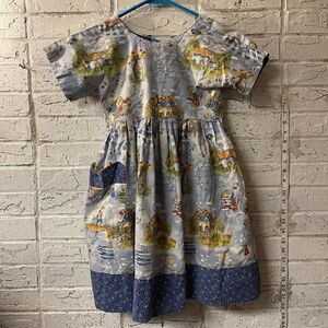 Homemade Vintage Girls Dress Monet Floral Country Farm Boho